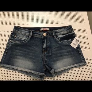 Refuge mid waist jean shorts